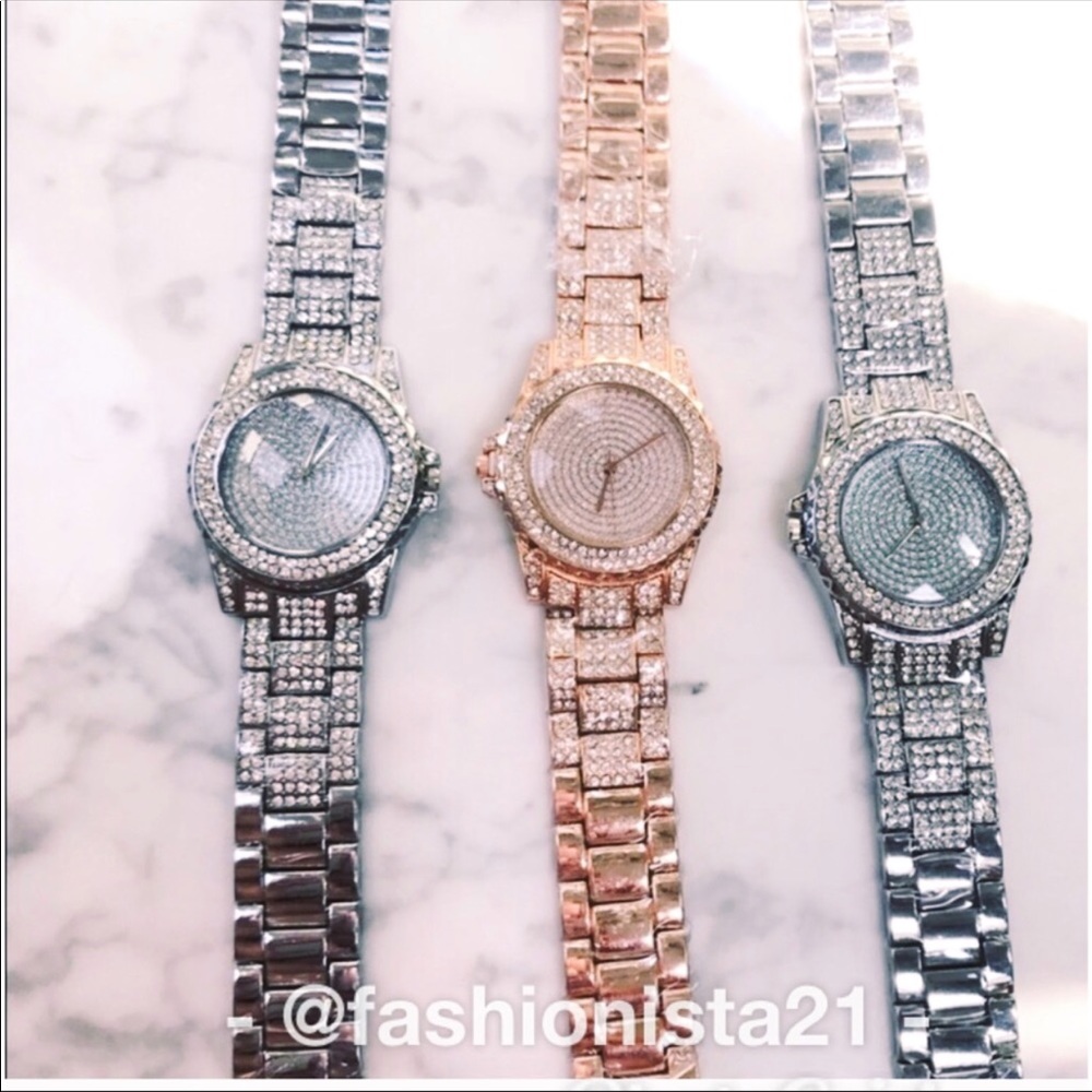 🎁SALE Silver Bling Rhinestone Crystal Watch - Picture 5 of 7